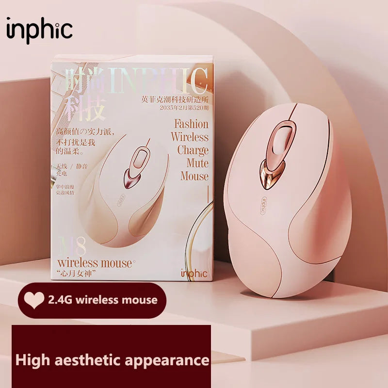 Inphic M8 Silent Wireless Mouse | Ergonomic Rechargeable Office Mouse