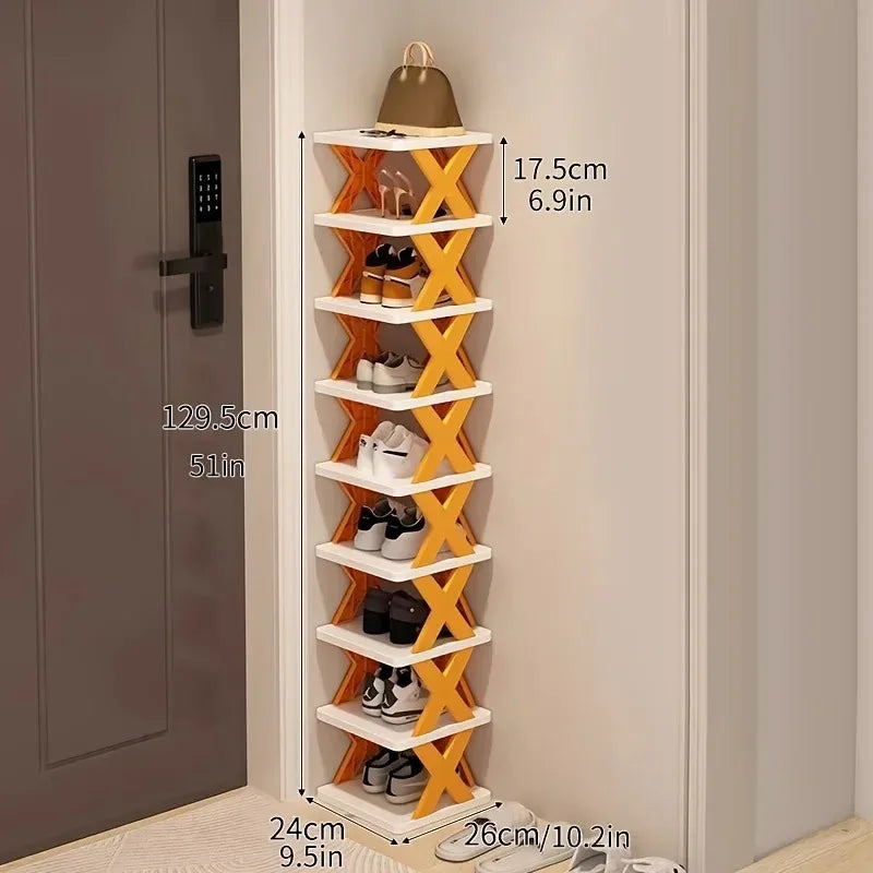 9-Tier Vertical Shoe Rack – Tall & Narrow Space Saver