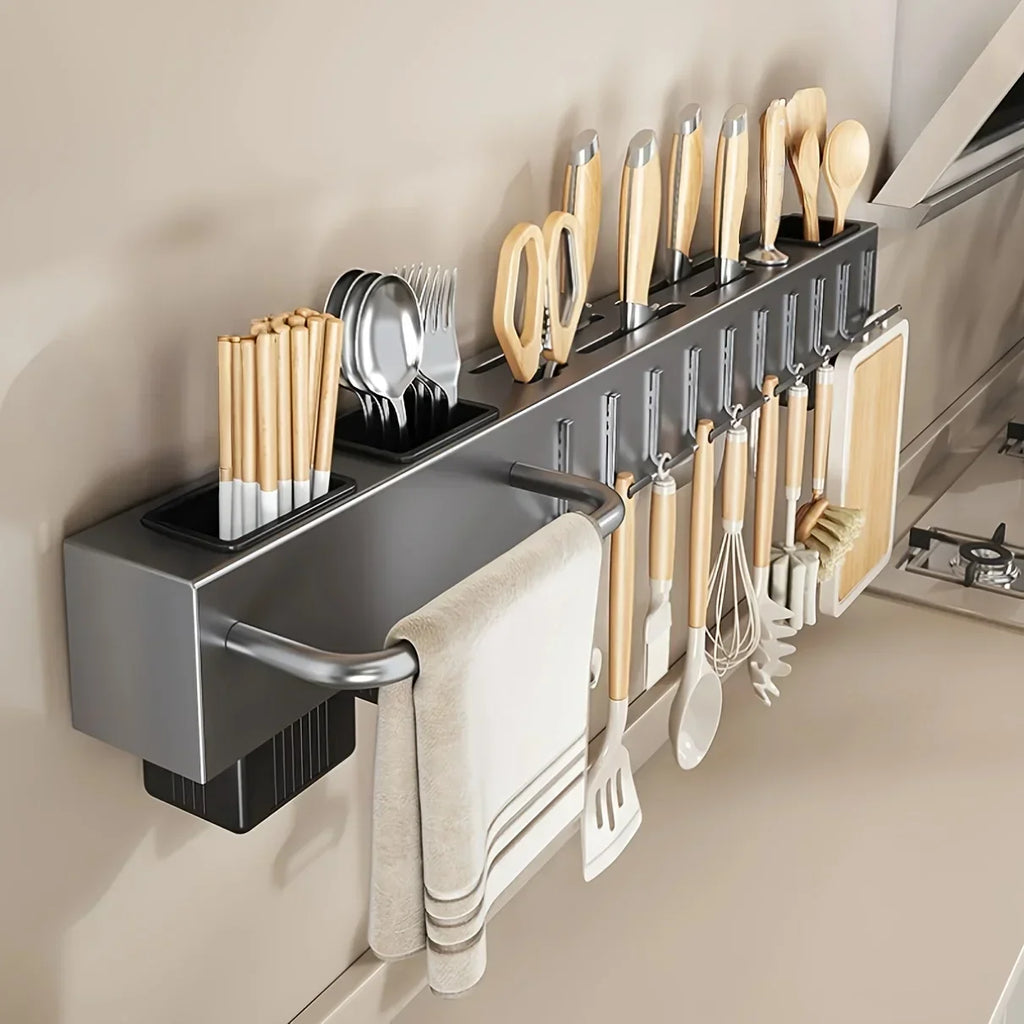 Hole-Free Wall Mounted Knife & Cutlery Organizer