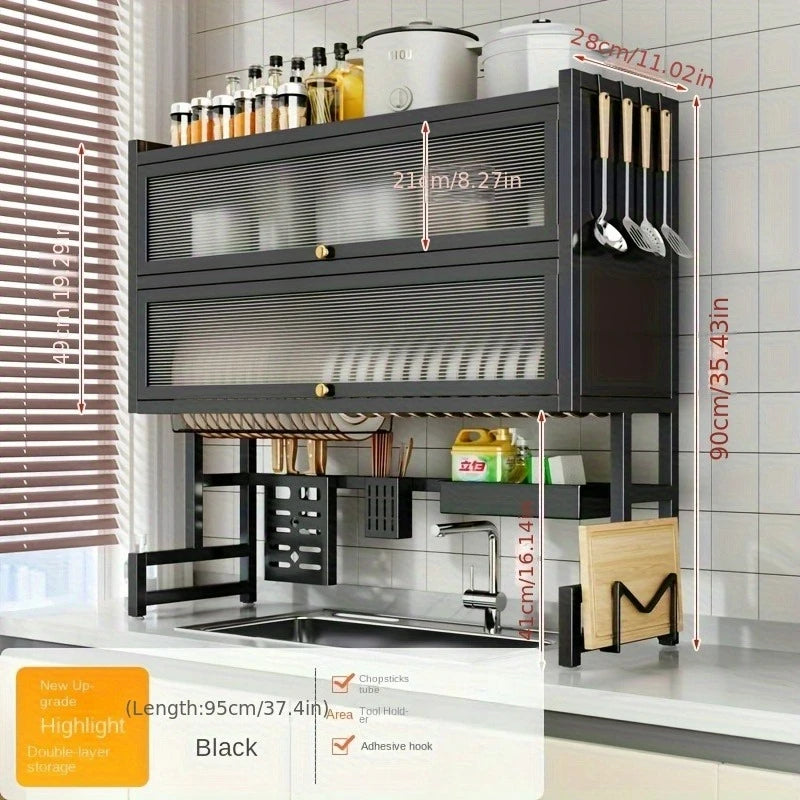 Over-the-Sink Dish Rack with Utensil Holder