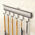 Wall-Mounted Hook Rack – No-Drill, 6, 8 or 10 Hooks, Space Aluminium