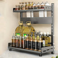 2-Tier Carbon Steel Spice & Utensil Rack | Countertop Kitchen Storage Organiser