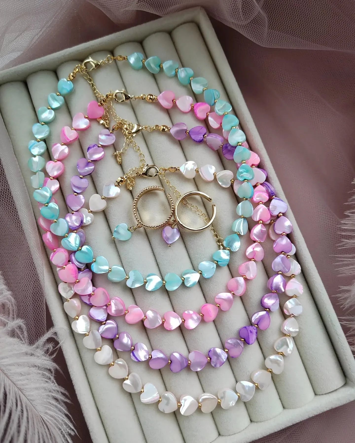 Shell Heart Pearl Beaded Necklace