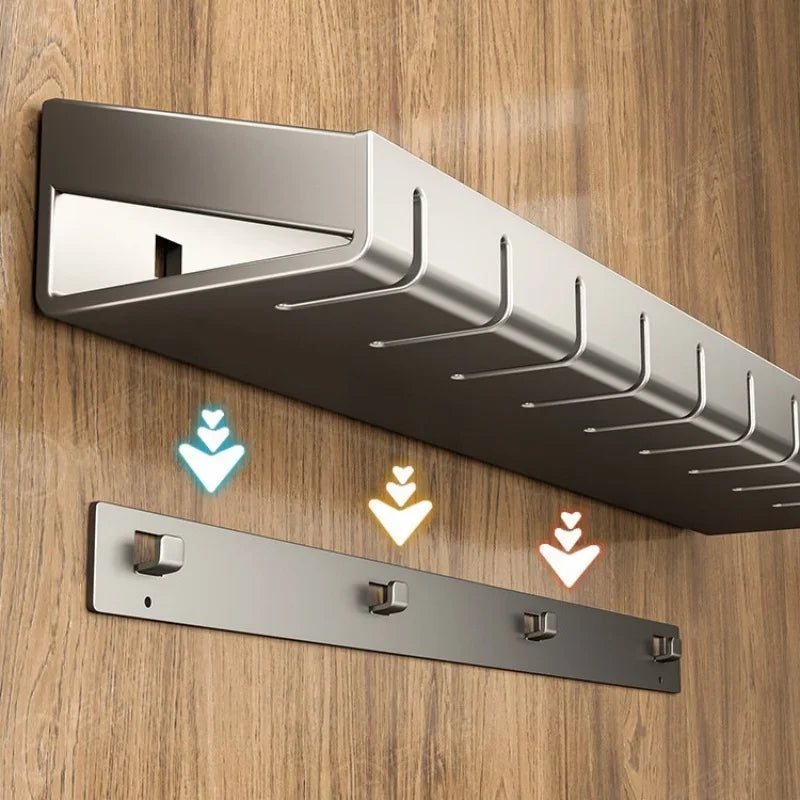Wall-Mounted Spice Rack – No-Drill, Space Aluminium, 30/50/60cm