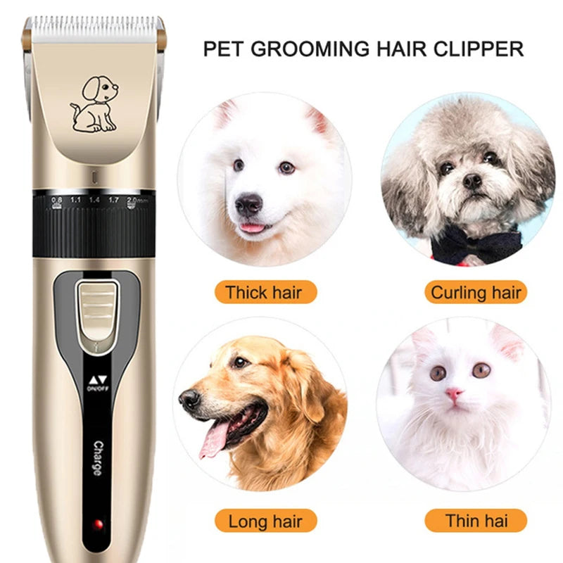 Professional Rechargeable Pet Grooming Clipper Kit – Dog & Cat Hair Trimmer Set