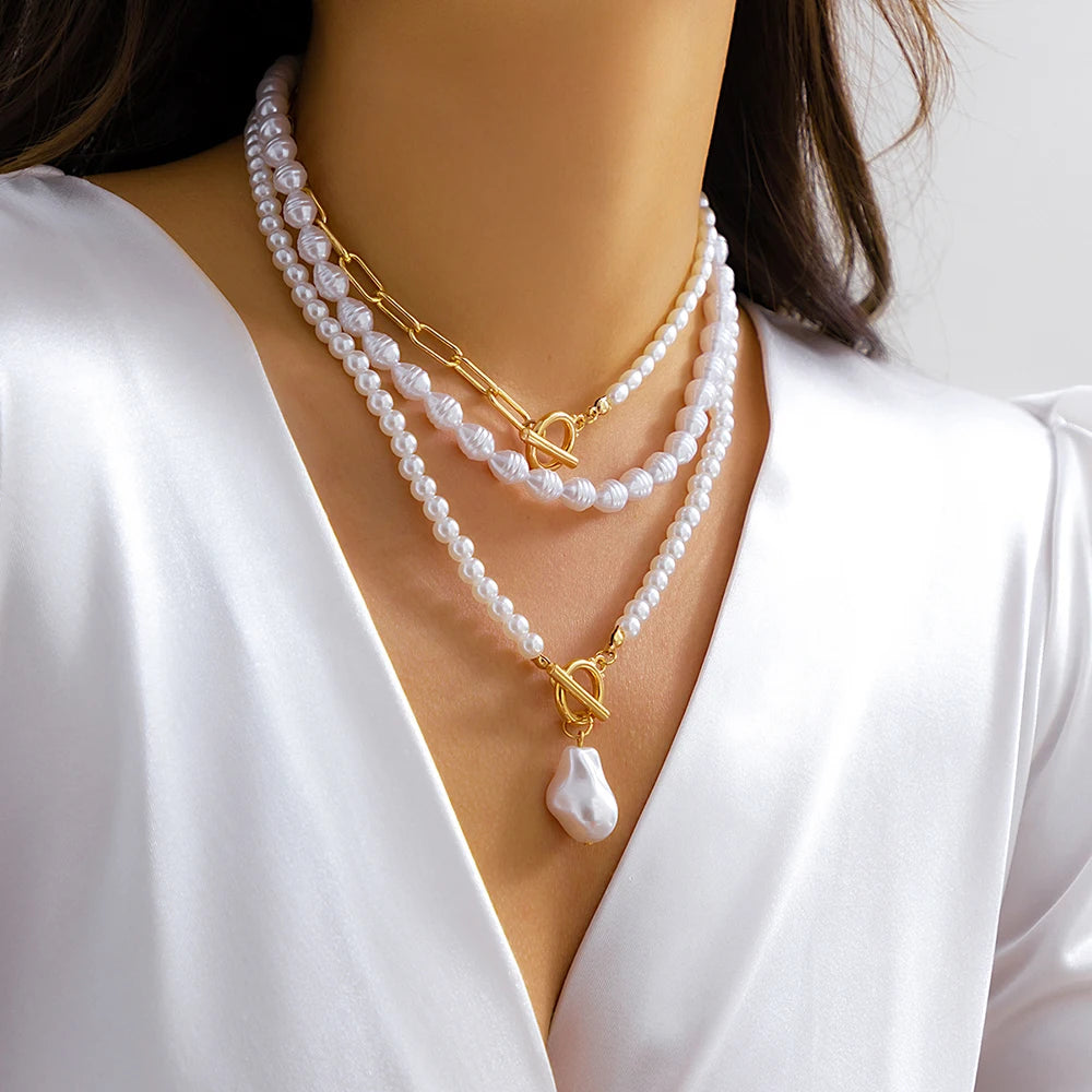 Pearl Multi-Layer Choker Necklace