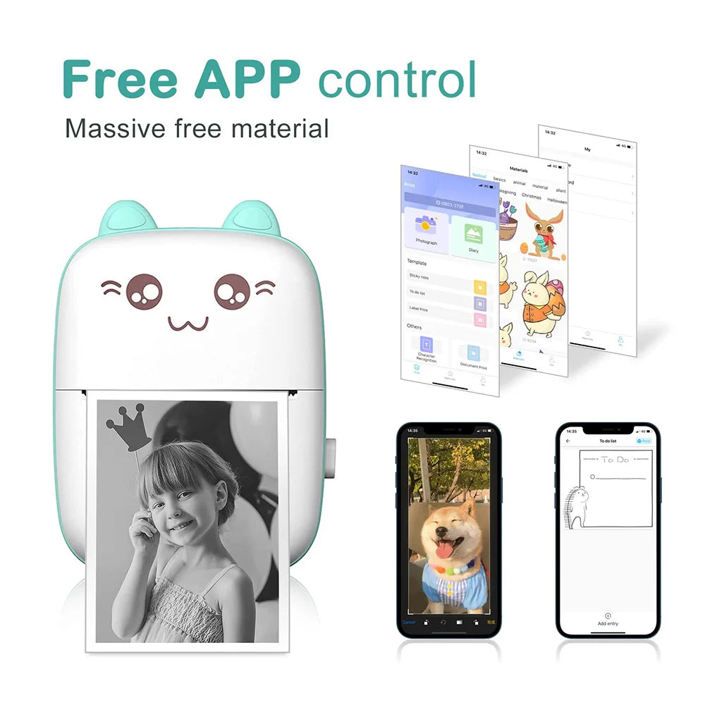 Mini Pocket Printer – Portable Bluetooth Thermal Printer for Photos, Labels, Notes & QR Codes