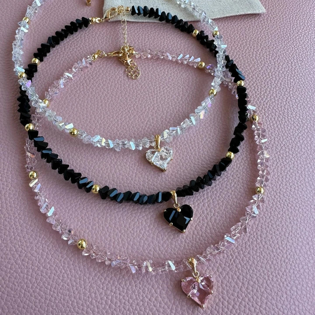 Zircon Heart Pendant Necklace