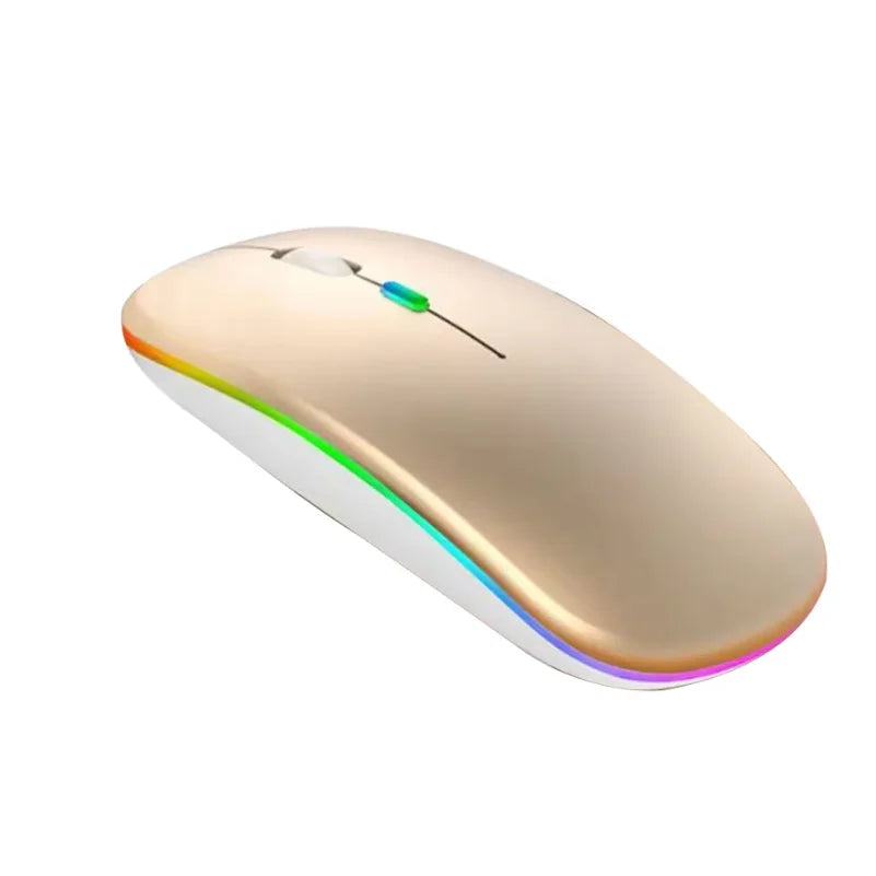 Silent Wireless RGB Gaming Mouse | Rechargeable Bluetooth & 2.4GHz Dual Mode