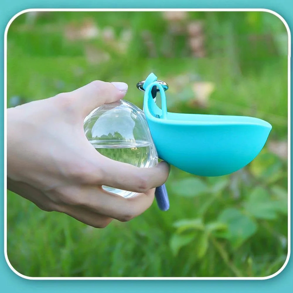 2-in-1 Portable Dog Water Bottle & Foldable Silicone Bowl – Leak-Proof Travel Pet Feeder