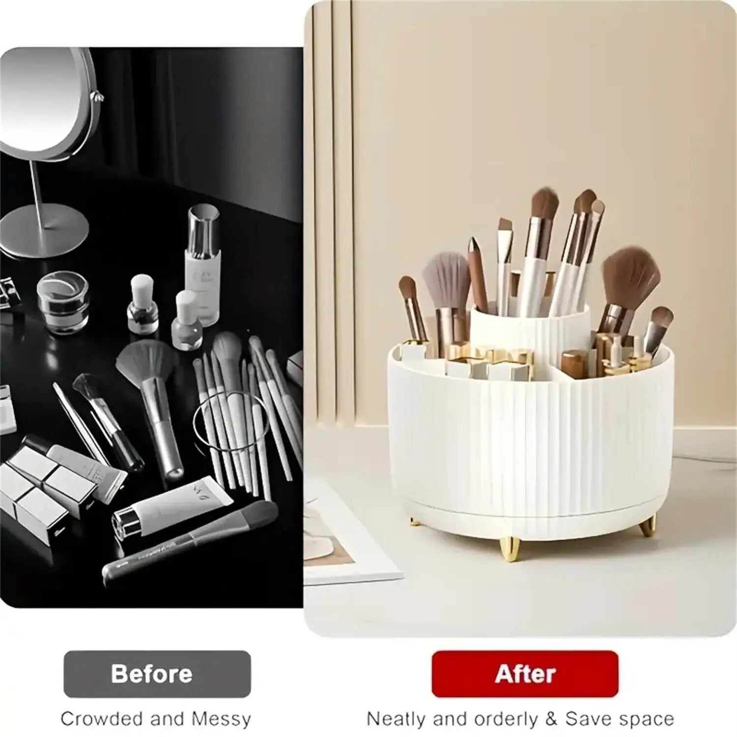 GlowSpin 360 Rotating Makeup Organiser | Nexora Home