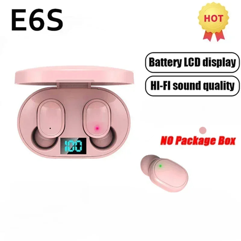 E6S TWS Bluetooth Earbuds – ANC, Wireless, Waterproof, with Mic, 24Hr Battery