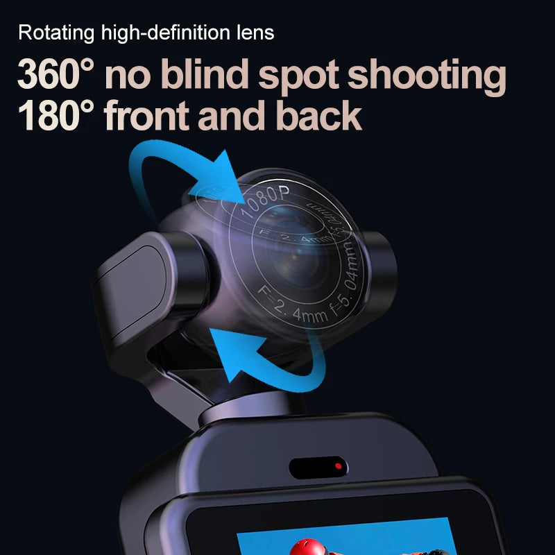 4K Ultra HD Action Camera 360° Rotatable Waterproof WiFi Vlog Sport Cam