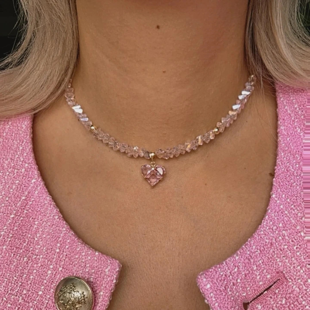 Zircon Heart Pendant Necklace