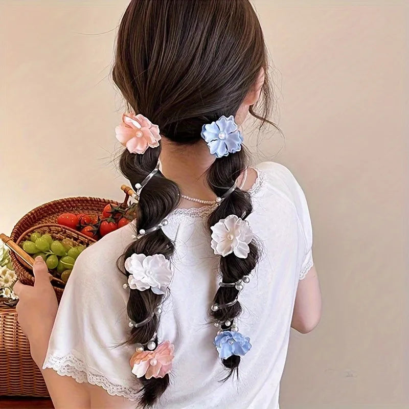 Pearl Flower Hair Tie – Bohemian Ponytail Scrunchie