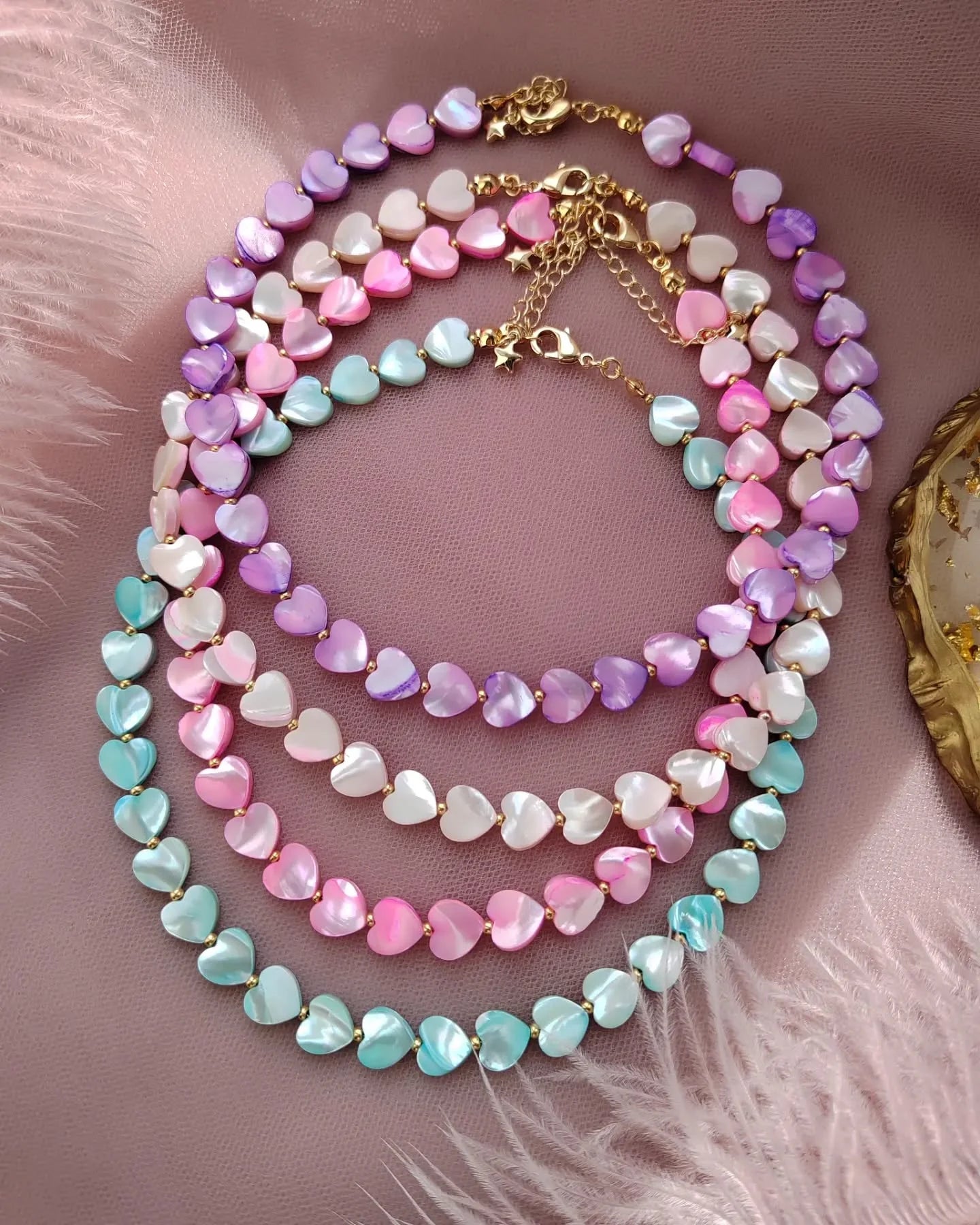 Shell Heart Pearl Beaded Necklace