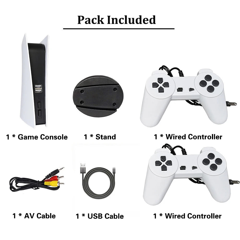 GS5 Mini Retro Game Console — 200+ Games, 8-Bit, AV Output, USB