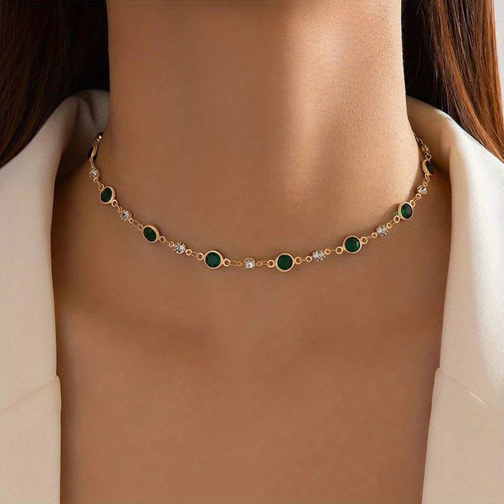 Green Zircon Star Necklace