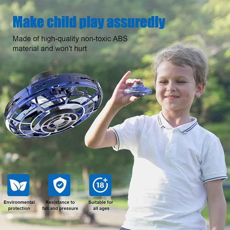 Flynova Led UFO Flying Saucer Induction Aircraft Remote Control Mini Drone Toys Anti Gravity Spinning Top Gesture Suspended Gyro