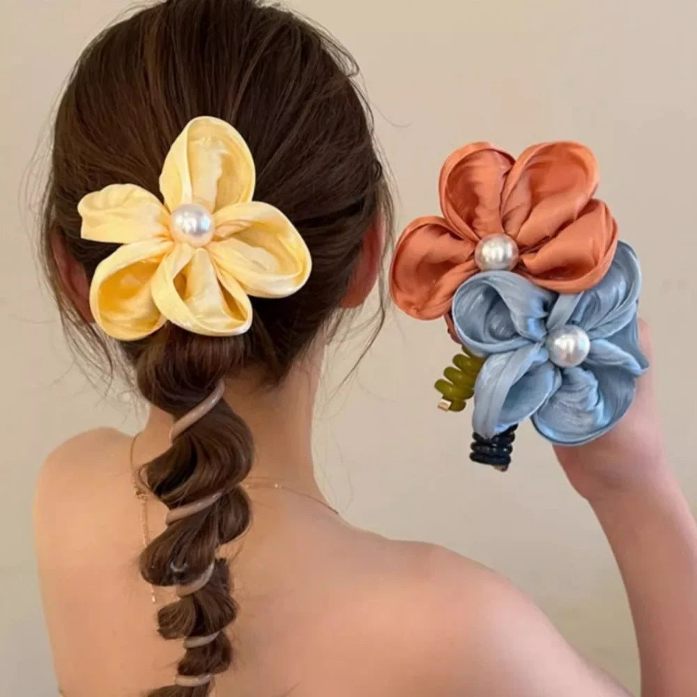 Floral Ponytail Hair Coil