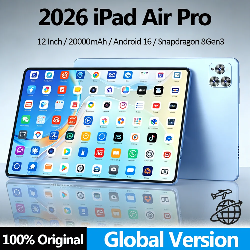 12" Android 16 Tablet – Snapdragon 8 Gen3, 24GB+2TB, 20000mAh, 5G Dual SIM, GPS, WiFi