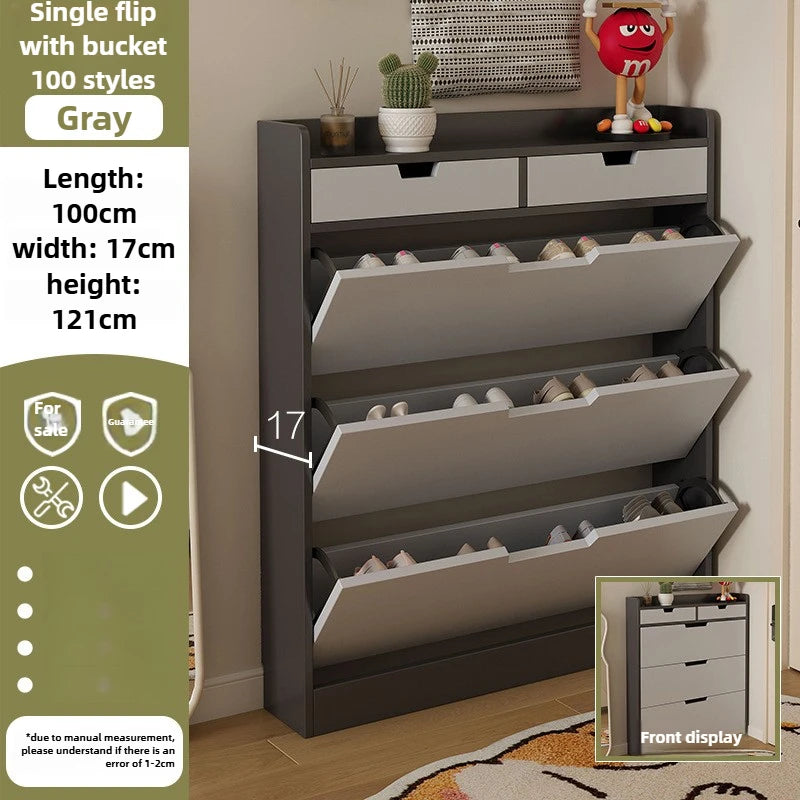 Tipping Bucket Shoe Cabinet – Large Capacity Entrance Storage