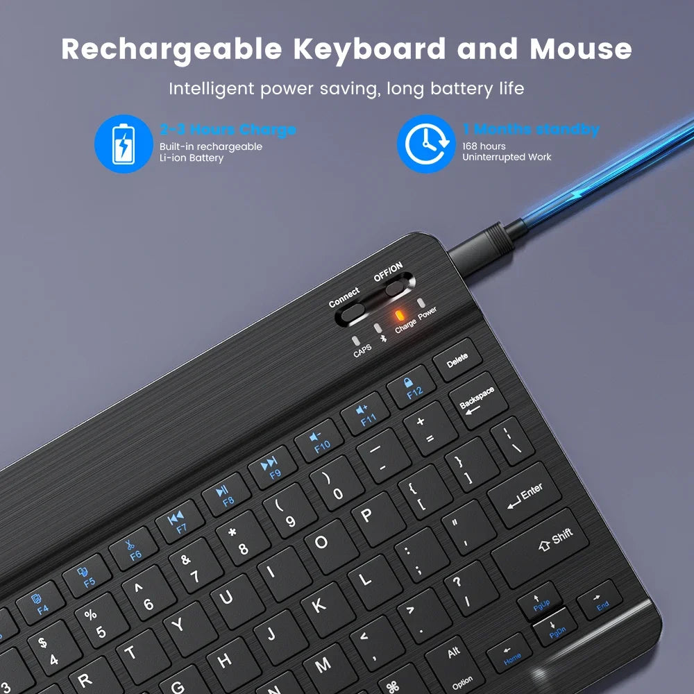 Ultra-Slim Wireless Bluetooth Keyboard & Mouse Combo