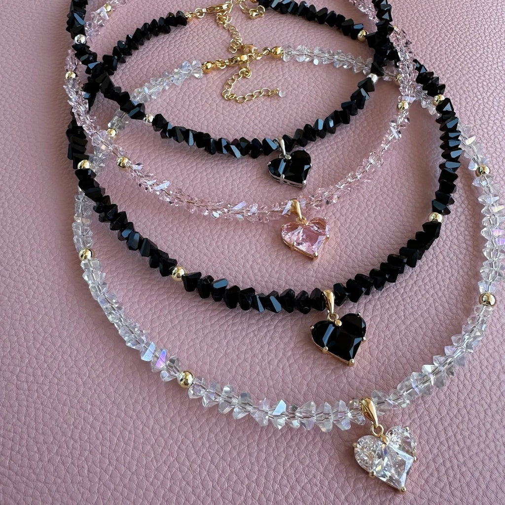 Zircon Heart Pendant Necklace