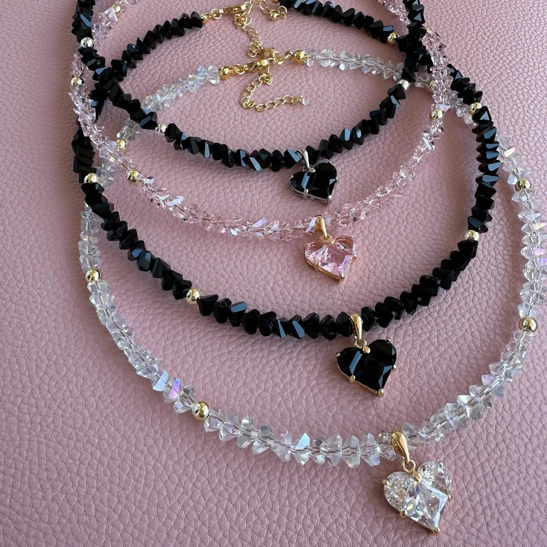 Zircon Heart Pendant Necklace