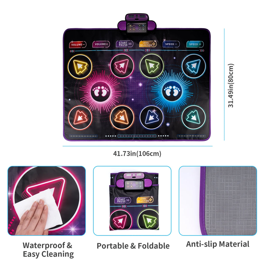 Kids Electronic Dance Mat — 9 Levels, Dual Player, Music Floor Blanket
