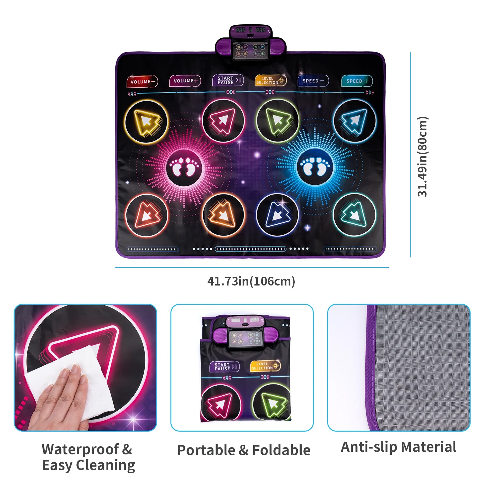Kids Electronic Dance Mat — 9 Levels, Dual Player, Music Floor Blanket