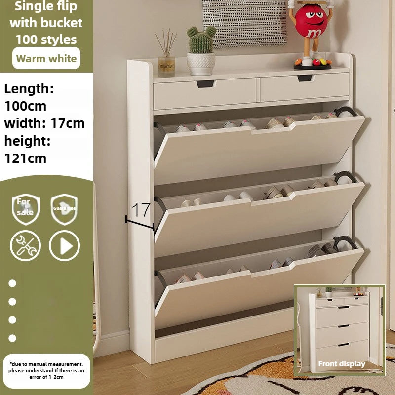 Tipping Bucket Shoe Cabinet – Large Capacity Entrance Storage