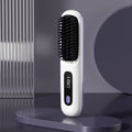 Cordless Hair Straightener Brush with LCD Display — USB Rechargeable, Portable Travel Size