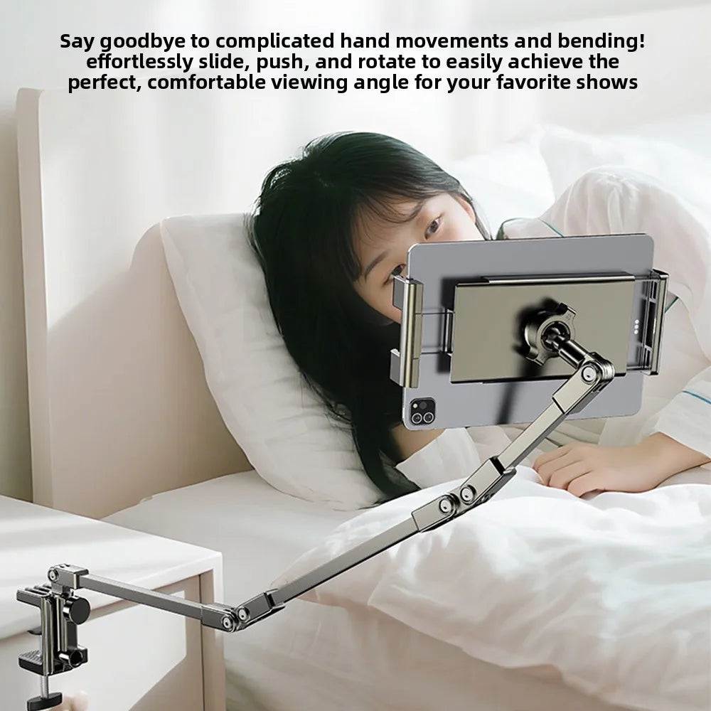 Adjustable Tablet Stand Foldable 3 Sections Arms Bedside Phone Holder for 5-12Inch Phone Ipad Pro Mini for Xiaomi