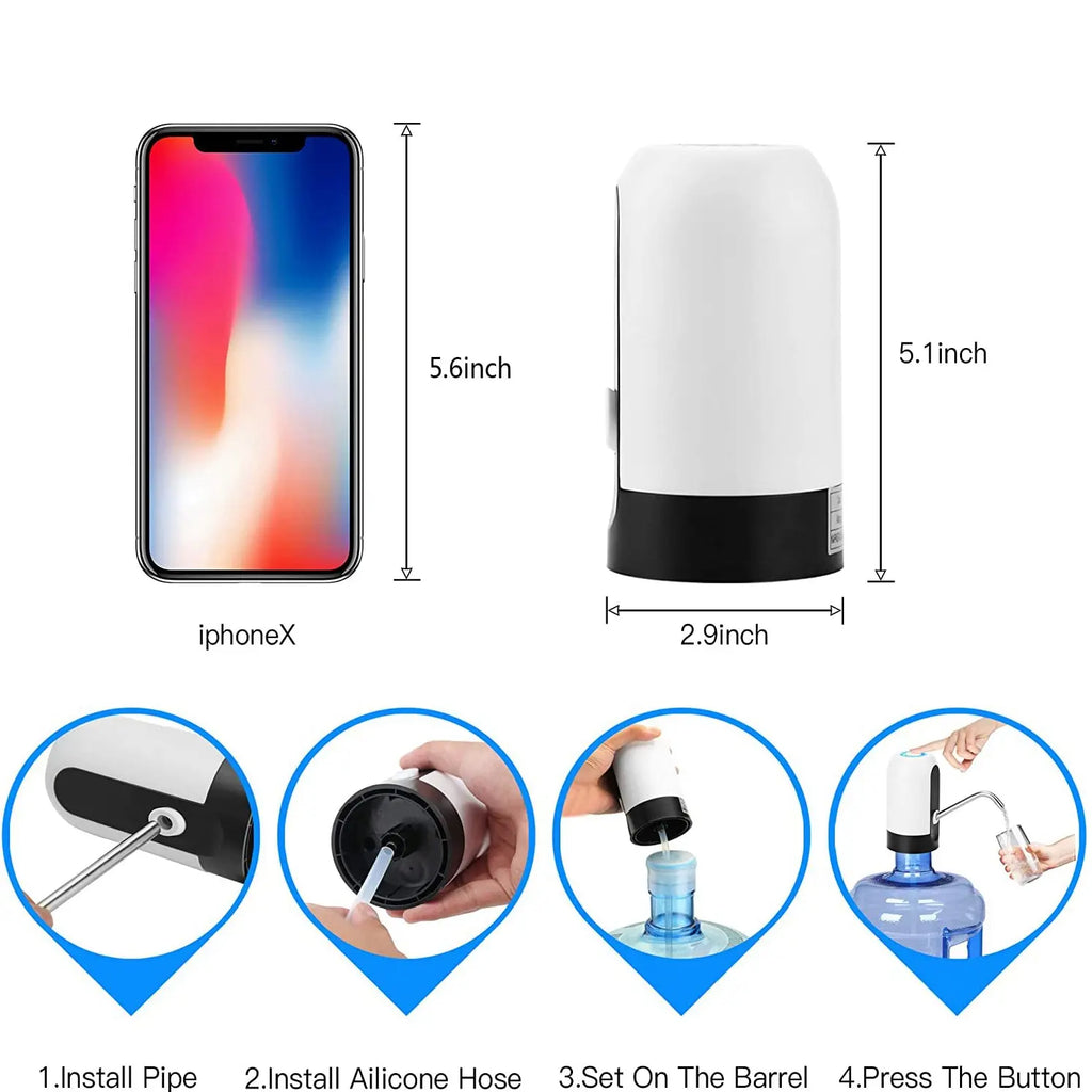 USB Water Bottle Pump – One-Touch Automatic Dispenser