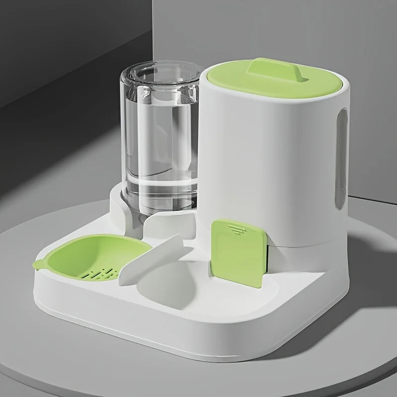 Automatic Gravity-Fed Cat Water Dispenser & Feeder