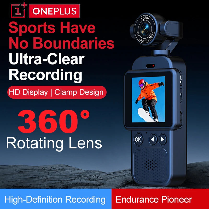 4K Ultra HD Action Camera 360° Rotatable Waterproof WiFi Vlog Sport Cam