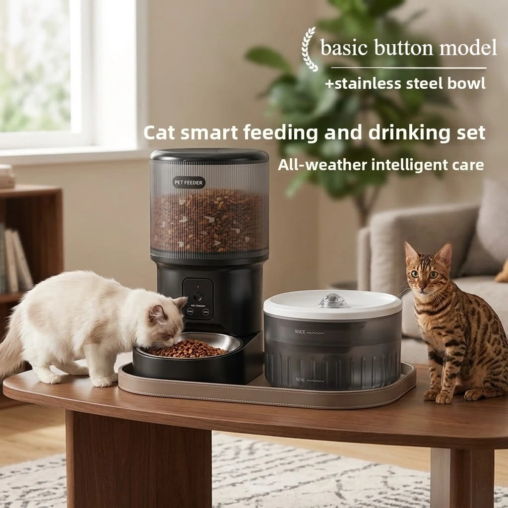 WiFi Smart Pet Feeder & Water Fountain Set with Camera