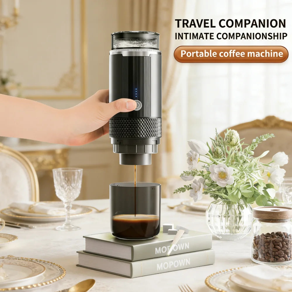 Electric Portable Coffee Maker – Capsule & Ground Coffee Compatible | Single Cup | K-Cup Pod Ready