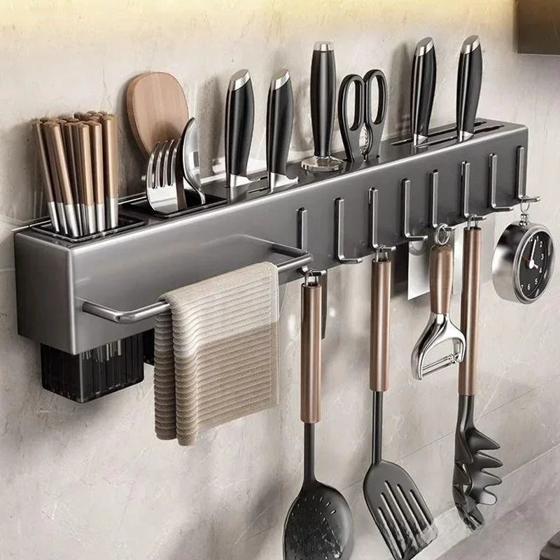 Hole-Free Wall Mounted Knife & Cutlery Organizer