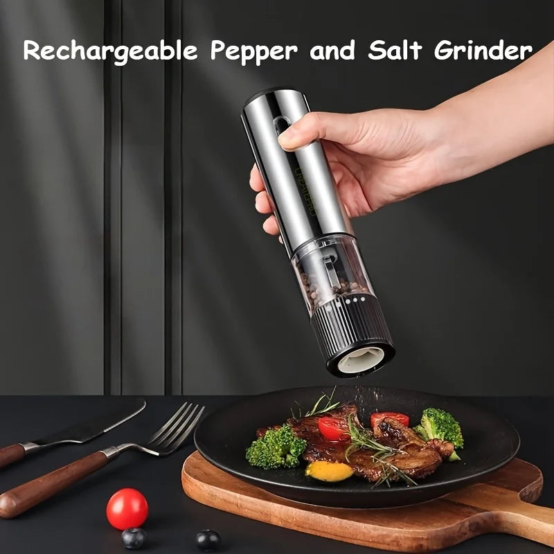 Electric Salt & Pepper Grinder Set – Rechargeable & Adjustable