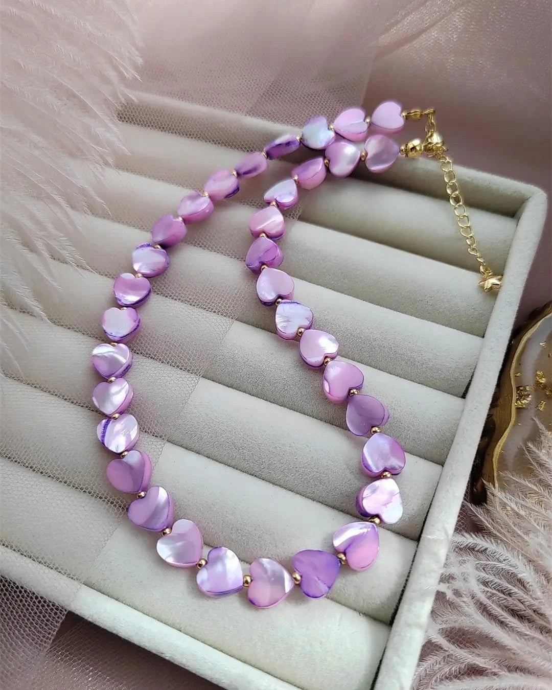 Shell Heart Pearl Beaded Necklace