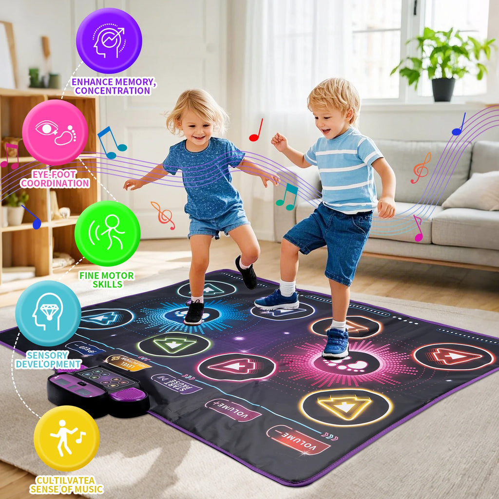 Kids Electronic Dance Mat — 9 Levels, Dual Player, Music Floor Blanket
