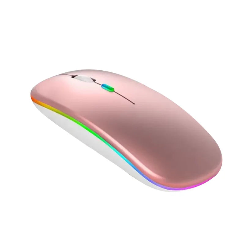 Silent Wireless RGB Gaming Mouse | Rechargeable Bluetooth & 2.4GHz Dual Mode