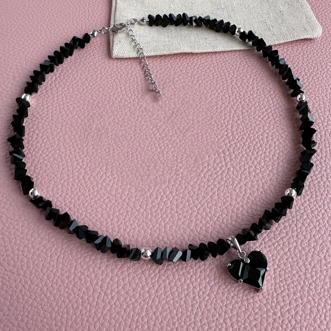 Zircon Heart Pendant Necklace