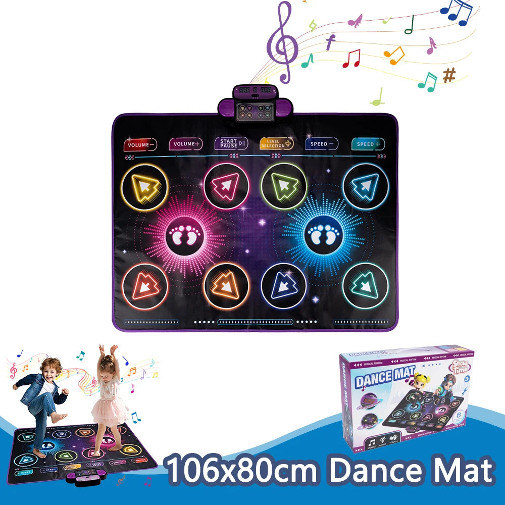 Kids Electronic Dance Mat — 9 Levels, Dual Player, Music Floor Blanket