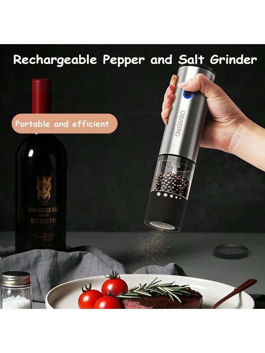 Electric Salt & Pepper Grinder Set – Rechargeable & Adjustable