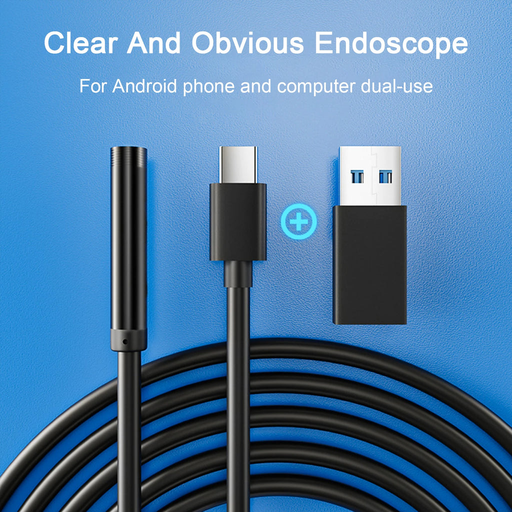 Type-C Endoscope Camera 5.5/7mm | 6 LED Lights | Waterproof | For Android & PC