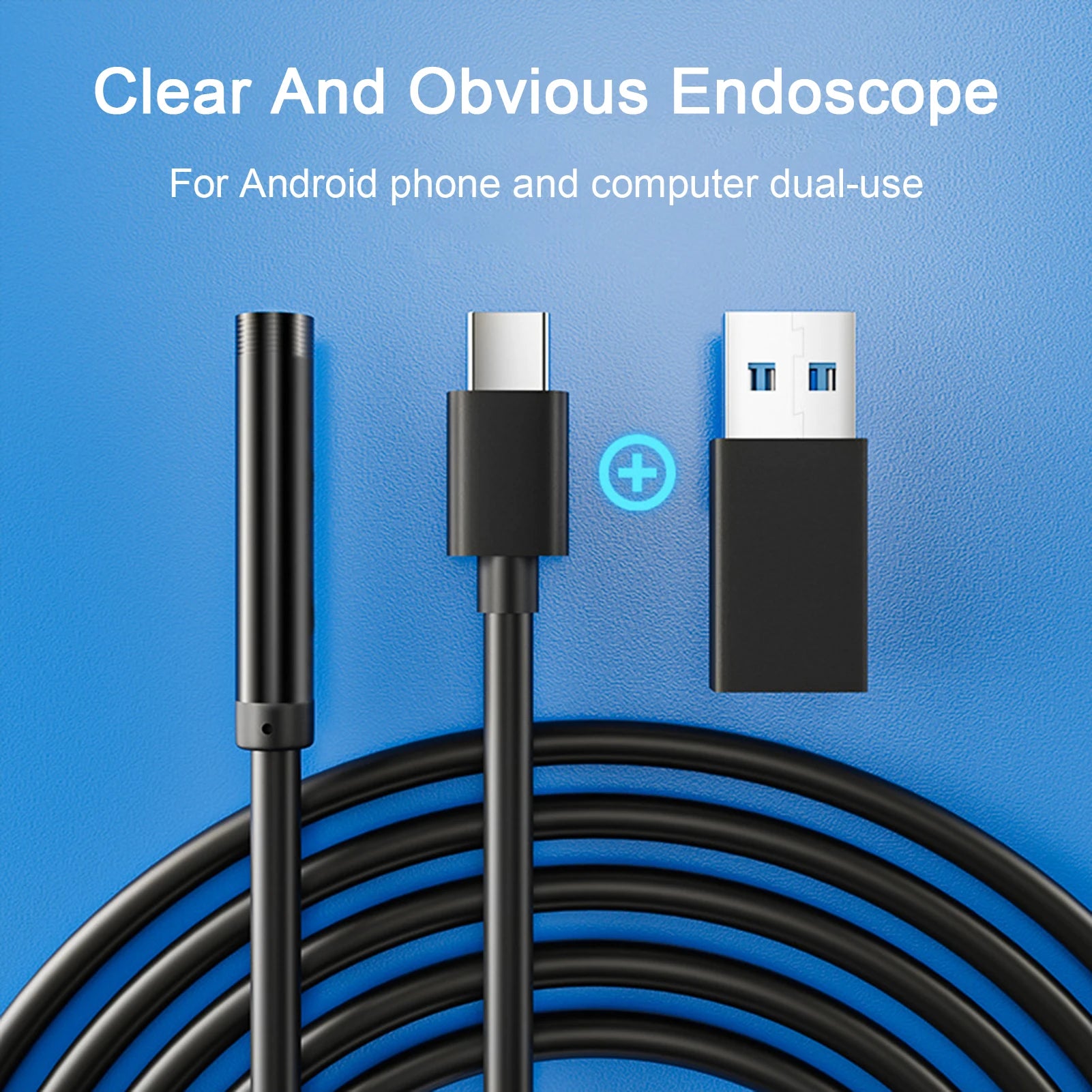 Type-C Endoscope Camera 5.5/7mm | 6 LED Lights | Waterproof | For Android & PC