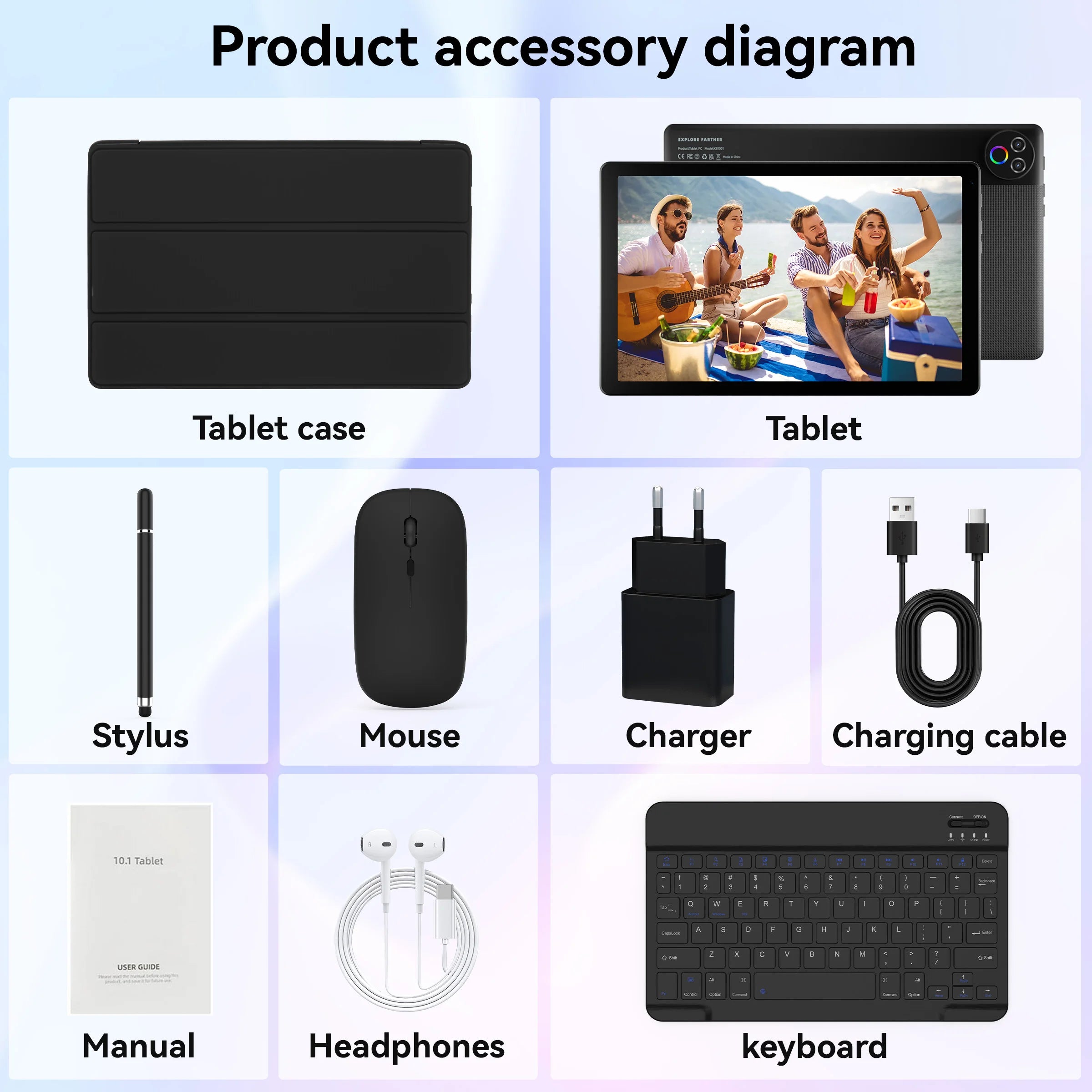 Android 15 Tablet 10.1" – 20GB RAM, 64GB, Full Accessory Bundle
